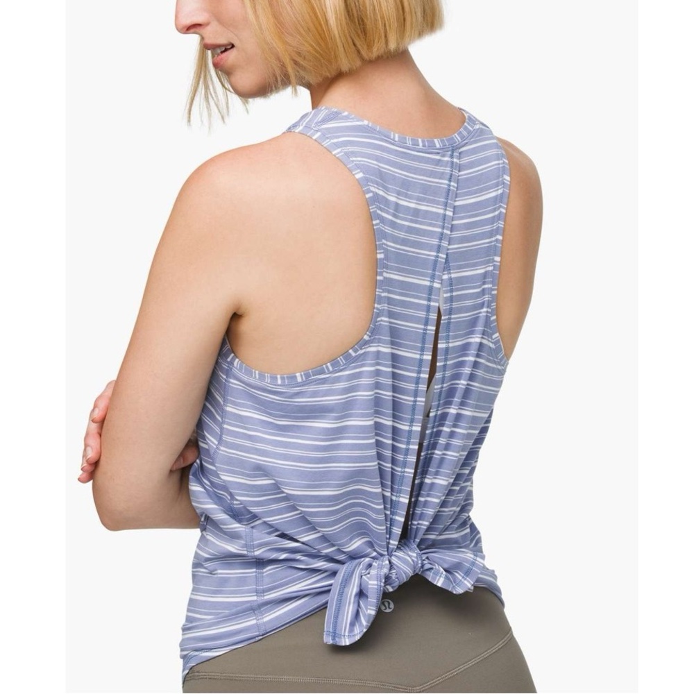 Lululemon All Tied Up Tank
Cut Back Stripe Tempest Blue White 6